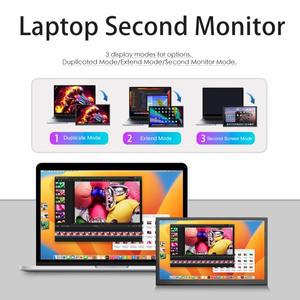 LESOWN 소형 HDMI 휴대용 디스플레이 10 인치 모니터 터치스크린 2560x1600 IPS 컴퓨터 보조 화면 윈도우