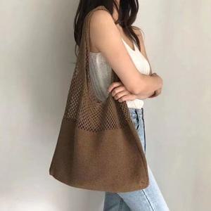 고품질 여성 하프 펀칭 숄더백 1P 데일리 무지 보부상 에코백 바캉스가방 데일리백 그물망가방 (WFHPBU8)