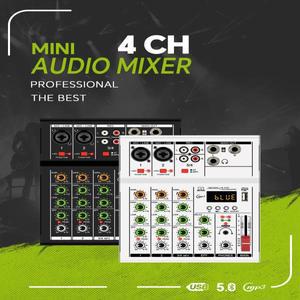 GAX-A4 4 채널 미니 믹서 오디오 전문 디지털 Dj 콘솔 라이브 믹싱 노래용 USB 휴대용 포함