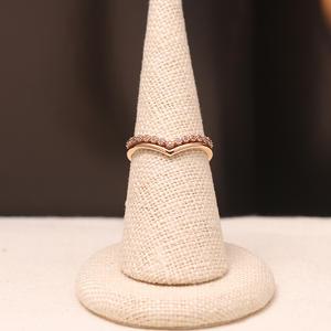 14K/18K 브이퀸 레이어드 두줄큐빅 반지