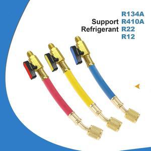 자동차 냉동 에어컨 AC 진단 매니폴드 압력 게이지 충전 호스 도구 세트 R134A R410a R22