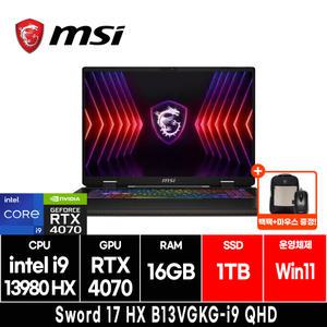 MSI Sword 17 HX B13VGKG-i9 QHD 게이밍 노트북 (RAM 16GB/SSD 1TB/Win11)