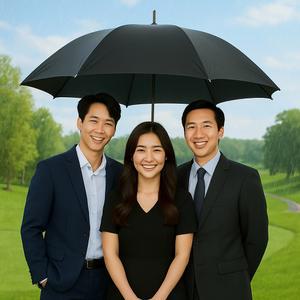 고급형 2~3인용 초대형 튼튼한 자동 접이식 골프 차량용 장마 태풍 장우산