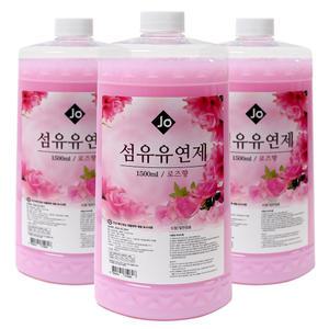 조 섬유유연제 1.5L- 3개 세제 섬유유연제 로즈향 일반/드럼겸용