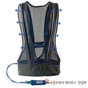 상체식에어자켓 냉각기 세트 에어조끼 쿨자켓 아이스 쿨조끼