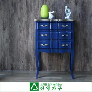 바네스 엔틱 3단 협탁-코발트블루- (무료배송)