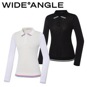 [와이드앵글](하남점)23년 SS 여성 CO W.ICE 티핑 포인트 폴로 스웨터 WWM23K16 화이트(W2), 블랙(Z1)