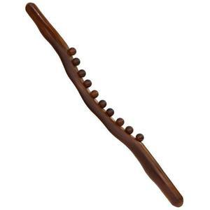 [기타]원목 구슬 지압봉 마사지봉 림프순환 셀프 마사지기 경추 안마기 58cm