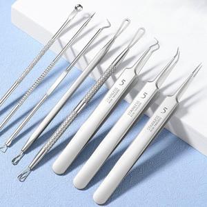 코피지 화이트헤드제거 압출기 8종 여드름짜는도구 피지 집게 모공세안브러쉬 점빼는기계 이중턱관