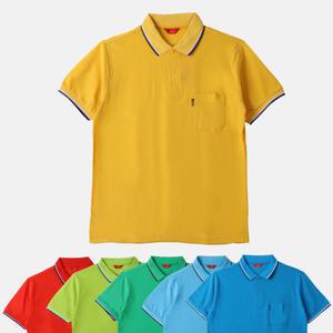 체크 폴로 포켓 카라티 40수 남녀공용 커플티셔츠 S~3XL 회사 식당 유니폼 단체복