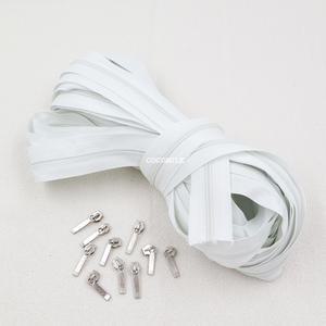 마미쏘잉/롤지퍼 3호 화이트 450cm+슬라이더10개 / 홈패션 가방 의류