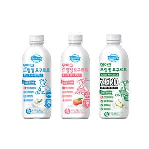 덴마크 드링킹요구르트 750mLx6병(플레인2+복숭아2+제로사과2)혼합무배