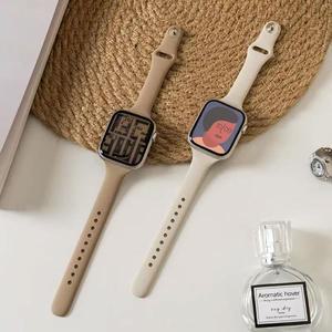 갤럭시핏3밴드 호환 갤럭시핏3스트랩 워치 줄 Apple Watch 용 얇은 실리콘 스트랩 40mm 시리즈 솔리드 컬러