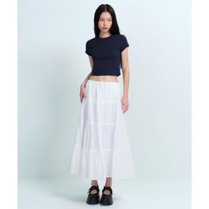 매장정품 무신사 스탠다드 MUSINSA STANDARD WOMAN 우먼즈 코튼 티어드 롱 스커트 [화이트] MWEKS302-WH 58