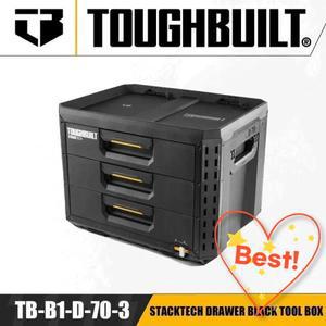 TOUGHBUILT TB-B1-D-70-3 STACKTECH 서랍 검정색 도구 상자 산업용 펑크 주최자 부품 전동 액세서리 악세사
