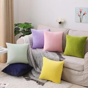 25 색상 맞춤형 40/45/50/55/60/70cm 폴리에스테르 슈퍼 소프트 벨루어 쿠션 커버 HT-PSVDC-01