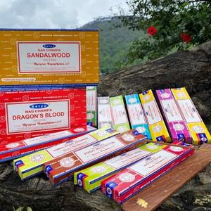 인도 스틱 향 화이트 세이지 샌들우드 천연 가정용 실내 깨끗한 공기 수제 NAG Champa Satya