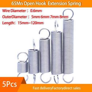 5Pcs 스텐 오픈 후크 인장 스프링 직경 0.6mm O 연장 OD 5mm 7mm 8mm