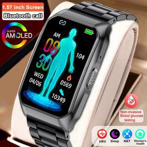 2025 새로운 건강 의료 학년 스마트 시계 남자 혈당 심박수 산소 모니터 스포츠 방수 BT 통화 Smartwatch