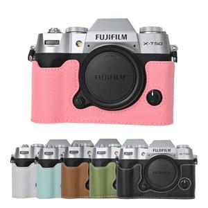 카메라파우치 호환 Fujifilm XT50 FUJI 하프 바디 비디오 가방용 PU 가죽 카메라 케이스 커버
