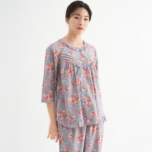 메이플라워 연보라장미 7부 순면 여성 빅사이즈 잠옷 세트