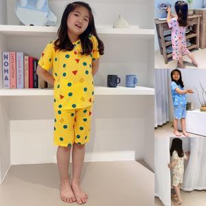 시원한 쿨원단 아동 도형 짱구잠옷  흰둥이 스마일 반팔잠옷 유아 아기  홈웨어