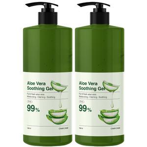 샤샤 99% 알로에 베라 수딩젤 1500ml+1500ml 대용량 수분 진정 케어 수분크림 시카+티트리+판테놀 함유