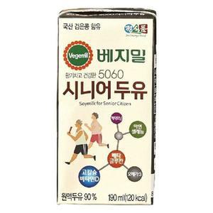 정식품 베지밀 5060 시니어 두유 190ml 96팩 간편한 간단한 식사대용 콩음료 건강
