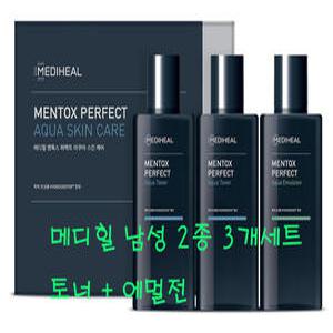 메디힐 맨톡스 퍼팩트 아쿠아 스킨케어 2종 3세트 MEDIHEAL 화장품 스킨 로션 세트 남자화장품 남성세트