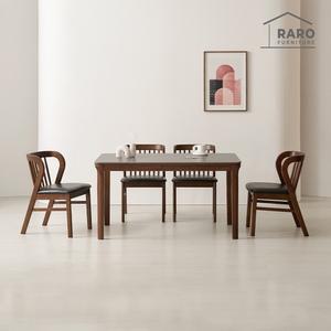 [/착불배송] 허그1400 포세린 통 세라믹 4인 식탁 세트 (식탁+의자4)