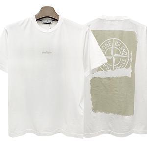 [더팩토리] 24SS 스톤아일랜드 SCRATCHED PAINT ONE 로고 프린트 반팔티 / 화이트 (80152RC89 V0001)