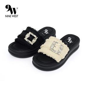 [NINE WEST]나인웨스트 큐빅 매칭 코튼샌들 NW210