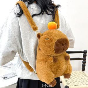 카피바라 인형 백팩 1개 동물 가방 쿼카 귀여운 봉제 선물