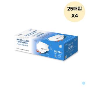 애니가드 황사 방역 마스크 화이트 대형 KF94 25매X4