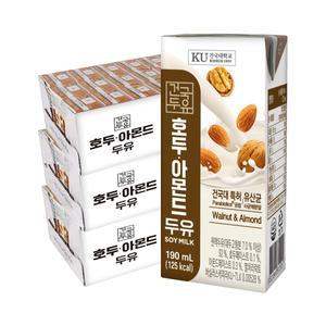건국 호두아몬드두유 190ml 72팩(24팩 3박스)