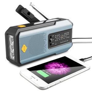 크랭크 라디오 재난 피난 등산 레져  AM/FM/WB NOAA 휴대용 기상 2000mAh 3 LED 손전등 보조배터리 전화 충