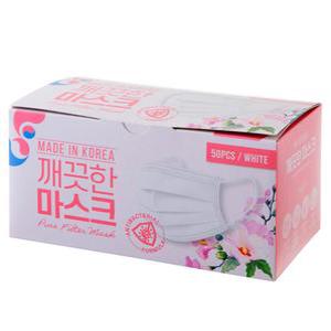 3중필터 50매 국내생산 여름마스크 깨끗한마스크 덴탈 화이트 덴탈마스크