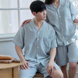 [알콩단잠]남자잠옷 남성 파자마 홈웨어 스트라이프 인견면 반팔 여름 실내복 상하의 세트_P393395678