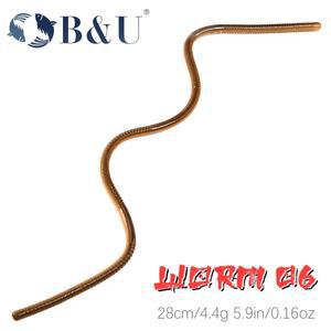 낚시 B&U 280mm 지렁이 느린 싱킹 소프트 루어 인공 낚시 미끼 바다 벌레 미끼 소프트 실리콘 낚시 루어베