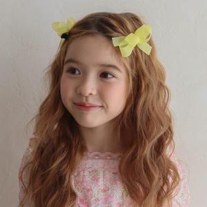 버터플라이 샤 2P 페어 리본 헤어핀 유아헤어핀