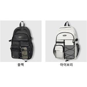 디자인 일상 백팩 다용도 수납 다수 포켓 매쉬 소지품을 체계적으로 정리하여 보관 베이직한 색상