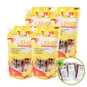 TAYSA 대용량 햄스터 목욕모래 레몬향 1kg x 4개 향긋한 햄스터 모래로 위생과