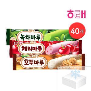 [해태] 호두마루 3종 혼합 40개 (호두마루 20+체리마루 10+녹차마루 10) 바 아이스크림