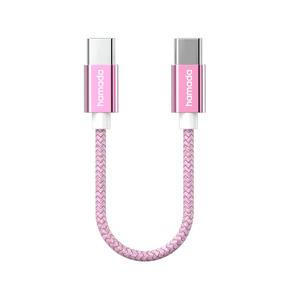 하마다 100W 메탈 C to C PD 고속 충전 메탈케이블 0.5M, 핑크, 2개