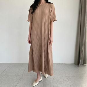 주름에이원피스 임산부원피스  빅사이즈 플리츠 롱원피스 임부복