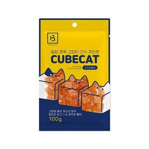 브리더랩 큐브캣 치킨+황태 100g 한입에 쏙 들어가는 작은사이즈 고양이 간식