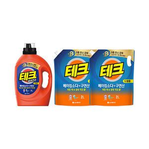 테크 베이킹 구연산 액체세제 드럼 용기 3L, 1개 + 리필 2L, 2개