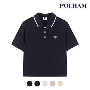 [폴햄][폴햄] 여성 피케 카라 크롭 반팔티_PHE2TT2910