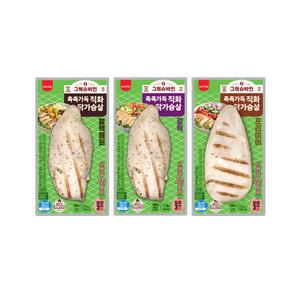 그릭슈바인 냉동 촉촉 직화닭가슴살 100g 3종 10+2팩