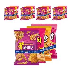 농심 인기스낵 4번들(꿀꽈배기+고구마깡+감자깡+자갈치) 4개